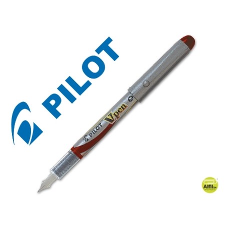 PLUMA PILOT V PEN SILVER DESECHABLE ROJO SVP-4WR