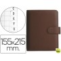 LISTIN TELEFONICO CON ANILLAS TF TROYA 1002 15,5X21,5 CM MARRON SIMIL PIEL