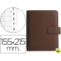 LISTIN TELEFONICO CON ANILLAS TF TROYA 1002 15,5X21,5 CM MARRON SIMIL PIEL
