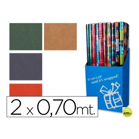 PAPEL FANTASIA COLORES LISOS KRAFT ROLLO DE 2X0,70 MT PAPEL DE 63 GRS