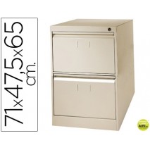 FICHERO CAJONES DE SUELO METALICO DE 2 CAJONES 71CM ALTO,65CM PROF,47,5 ANCHOCOLOR BEIGE N.34 ANTIVU
