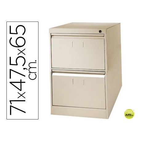 FICHERO CAJONES DE SUELO METALICO DE 2 CAJONES 71CM ALTO,65CM PROF,47,5 ANCHOCOLOR BEIGE N.34 ANTIVU