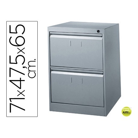 FICHERO CAJONES DE SUELO METALICO DE 2 CAJONES 71CM ALTO,65CM PROF,47,5 ANCHOCOLOR GRIS N.1375 ANTIV