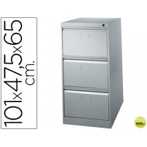 FICHERO CAJONES DE SUELO METALICO DE 3 CAJONES 101 ALTO,65 PROF. 47,5 ANCHO COLOR GRIS N.1375 ANTIVU