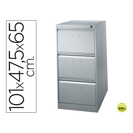 FICHERO CAJONES DE SUELO METALICO DE 3 CAJONES 101 ALTO,65 PROF. 47,5 ANCHO COLOR GRIS N.1375 ANTIVU