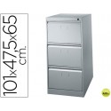 FICHERO CAJONES DE SUELO METALICO DE 3 CAJONES 101 ALTO,65 PROF. 47,5 ANCHO COLOR GRIS N.1375 ANTIVU