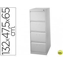 FICHERO CAJONES DE SUELO METAL4 CAJONES 132 CM ALTO 65 CM PROF 47,5 ANCHO COLOR GRIS 75 GUIAS TELESC