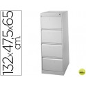 FICHERO CAJONES DE SUELO METAL4 CAJONES 132 CM ALTO 65 CM PROF 47,5 ANCHO COLOR GRIS 75 GUIAS TELESC