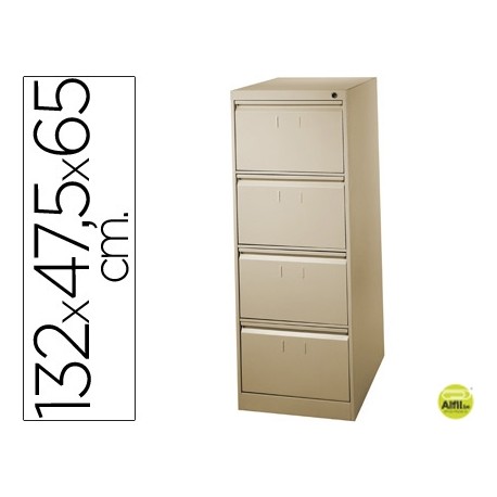 FICHERO CAJONES DE SUELO METAL4 CAJONES 132 CM ALTO 65 CM PROF 47,5 ANCHO COLOR BEIGE N.34 GUIAS TEL