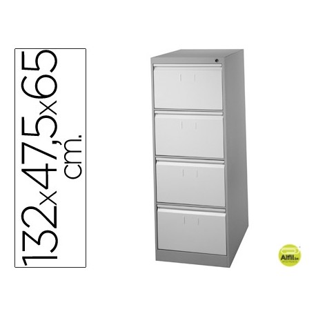 FICHERO CAJONES DE SUELO METAL4 CAJONES-BICOLOR 132 CM ALTO 65CM PROF 47,5ANCHO COLOR GRISN.1375 GUI