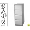 FICHERO CAJONES DE SUELO METAL4 CAJONES-BICOLOR 132 CM ALTO 65CM PROF 47,5ANCHO COLOR GRISN.1375 GUI