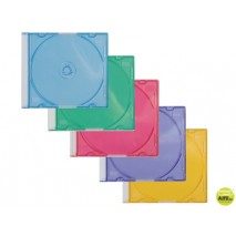 CAJA DE CD Q-CONNECT SLIM 5 COLORES SURTIDOS