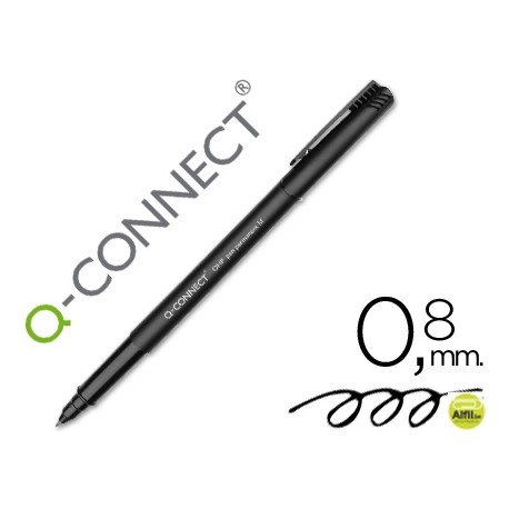 ROTULADOR Q-CONNECT RETROPROYECCION PUNTA FIBRA 0.8 MM PERMANENTE NEGRO