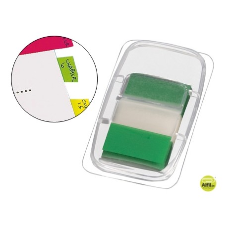 BANDERITAS SEPARADORAS Q-CONNECT VERDES DISPENSADOR DE 50