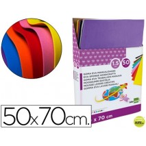 GOMA EVA LIDERPAPEL EXPOSITOR DE 50 PLANCHASX10 COLORES SURTIDOS 50X70 CM 1,5 MM ESPESOR