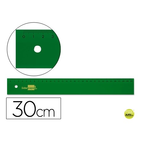 REGLA LIDERPAPEL 30 CM ACRILICO VERDE