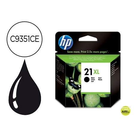 INK-JET HP 21XL NEGRO -600PAG- HP DESKJET 3920 3940 D1360 D1460 D1470 D1560 D2330 D2360 D2430