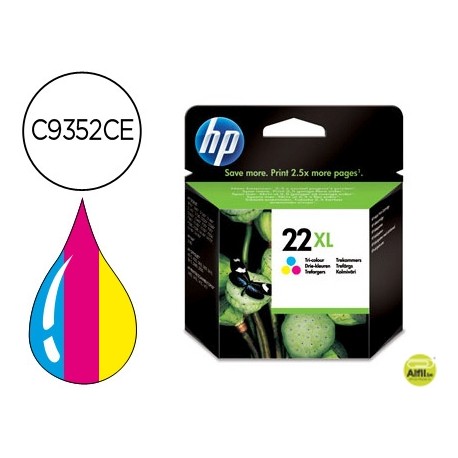INK-JET HP 22XL TRICOLOR -440PAG- HP DESKJET 3920 3940 D1360 D1460 D1470 D1560 D2330 D2360 D2430