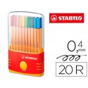 ROTULADOR STABILO PUNTA DE FIBRA POINT 88 COLOR PARADE ESTUCHE DE 20 ROTULADORES