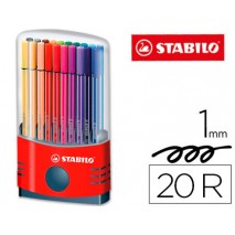 ROTULADOR STABILO PUNTA DE FIBRA PEN 68 COLOR PARADE ESTUCHE DE 20 ROTULADORES
