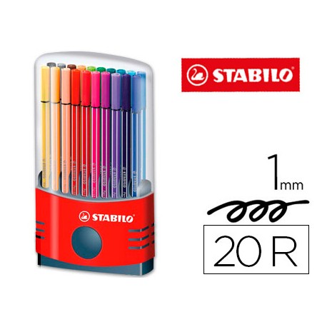 ROTULADOR STABILO PUNTA DE FIBRA PEN 68 COLOR PARADE ESTUCHE DE 20 ROTULADORES