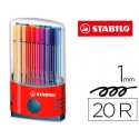 ROTULADOR STABILO PUNTA DE FIBRA PEN 68 COLOR PARADE ESTUCHE DE 20 ROTULADORES