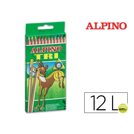 LAPICES DE COLORES ALPINO TRI ESTUCHE DE 12 COLORES SURTIDOS