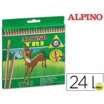 LAPICES DE COLORES ALPINO TRI ESTUCHE DE 24 COLORES SURTIDOS