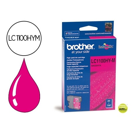 INK-JET BROTHER LC-1100M MAGENTA ALTA CAPACIDAD 750 PAG