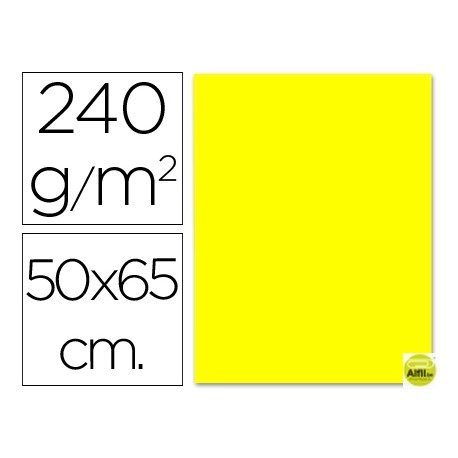 CARTULINA LIDERPAPEL 50X65 CM 240G/M2 AMARILLO LIMON