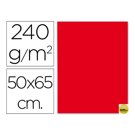 CARTULINA LIDERPAPEL 50X65 CM 240G/M2 ROJO