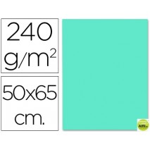 CARTULINA LIDERPAPEL 50X65 CM 240G/M2 AZUL TURQUESA