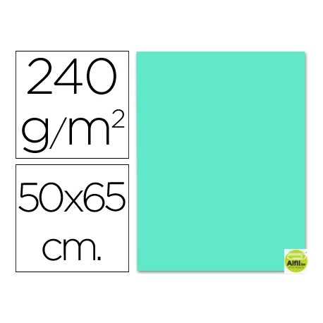 CARTULINA LIDERPAPEL 50X65 CM 240G/M2 AZUL TURQUESA