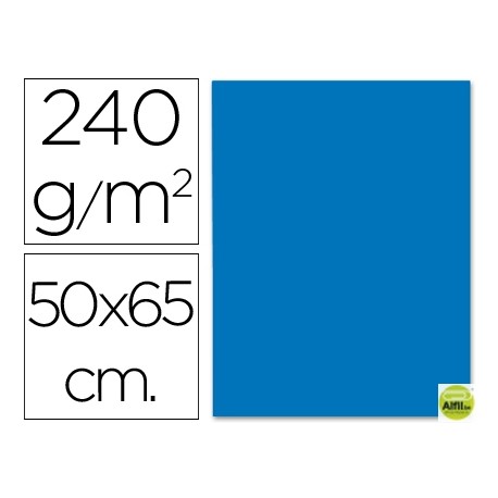 CARTULINA LIDERPAPEL 50X65 CM 240G/M2 AZUL
