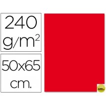 CARTULINA LIDERPAPEL 50X65 CM 240G/M2 ROJO NAVIDAD