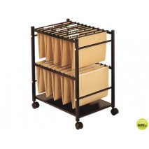 CARRITO PARA CARPETAS COLGANTES Q-CONNECT NEGRO CON RUEDAS PARA CARPETAS TAMAÑO FOLIO CARRO FIJO