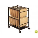 CARRITO PARA CARPETAS COLGANTES Q-CONNECT NEGRO CON RUEDAS PARA CARPETAS TAMAÑO FOLIO CARRO FIJO