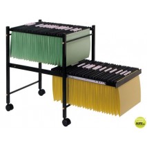 CARRITO PARA CARPETAS COLGANTEQ-CONNECT NEGRO CON RUEDAS Y BANDEJA INFERIOR EXTRAIBLE PARA CARPETAS