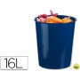 PAPELERA PLASTICO LIDERPAPEL AZUL OPACO 16 LITROS