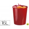 PAPELERA PLASTICO Q-CONNECT ROJO OPACO 16 LITROS