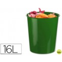 PAPELERA PLASTICO LIDERPAPEL VERDE OPACO 16 LITROS