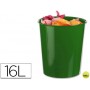 PAPELERA PLASTICO LIDERPAPEL VERDE OPACO 16 LITROS