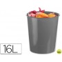 PAPELERA PLASTICO Q-CONNECT GRIS OPACO 16 LITROS