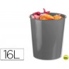 PAPELERA PLASTICO Q-CONNECT GRIS OPACO 16 LITROS
