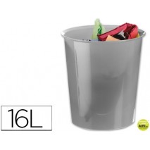 PAPELERA PLASTICO Q-CONNECT TRANSPARENTE 16 LITROS