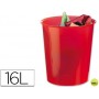 PAPELERA PLASTICO Q-CONNECT ROJO TRANSLUCIDO 16 LITROS