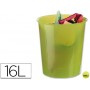 PAPELERA PLASTICO Q-CONNECT VERDE TRANSLUCIDO 16 LITROS