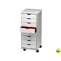 MUEBLE AUXILIAR FAST-PAPERFLOWPARA OFICINA NEGRO 8 CAJONES EN COLOR GRIS 5X825X382 71,5X31,6X34,3 CM