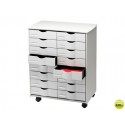MUEBLE AUXILIAR FAST-PAPERFLOWPARA OFICINA NEGRO 16 CAJONES EN 2 COLUMNAS GRIS5X382 71,5X58X34,3 CM