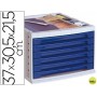 FICHERO CAJONES DE SOBREMESA LIDERPAPEL 37X30,5X21,5 CM BANDEJA ORGANIZADORA SUPERIOR 6 CAJONES AZUL